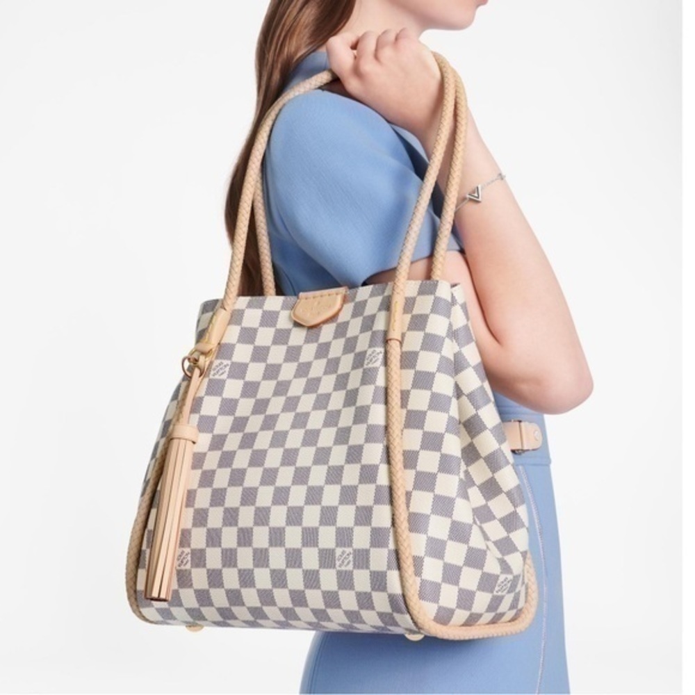 Louis Vuitton Propriano Tote Bag Damier Azur Leather White -Like New- 20… - Picture 2 of 16